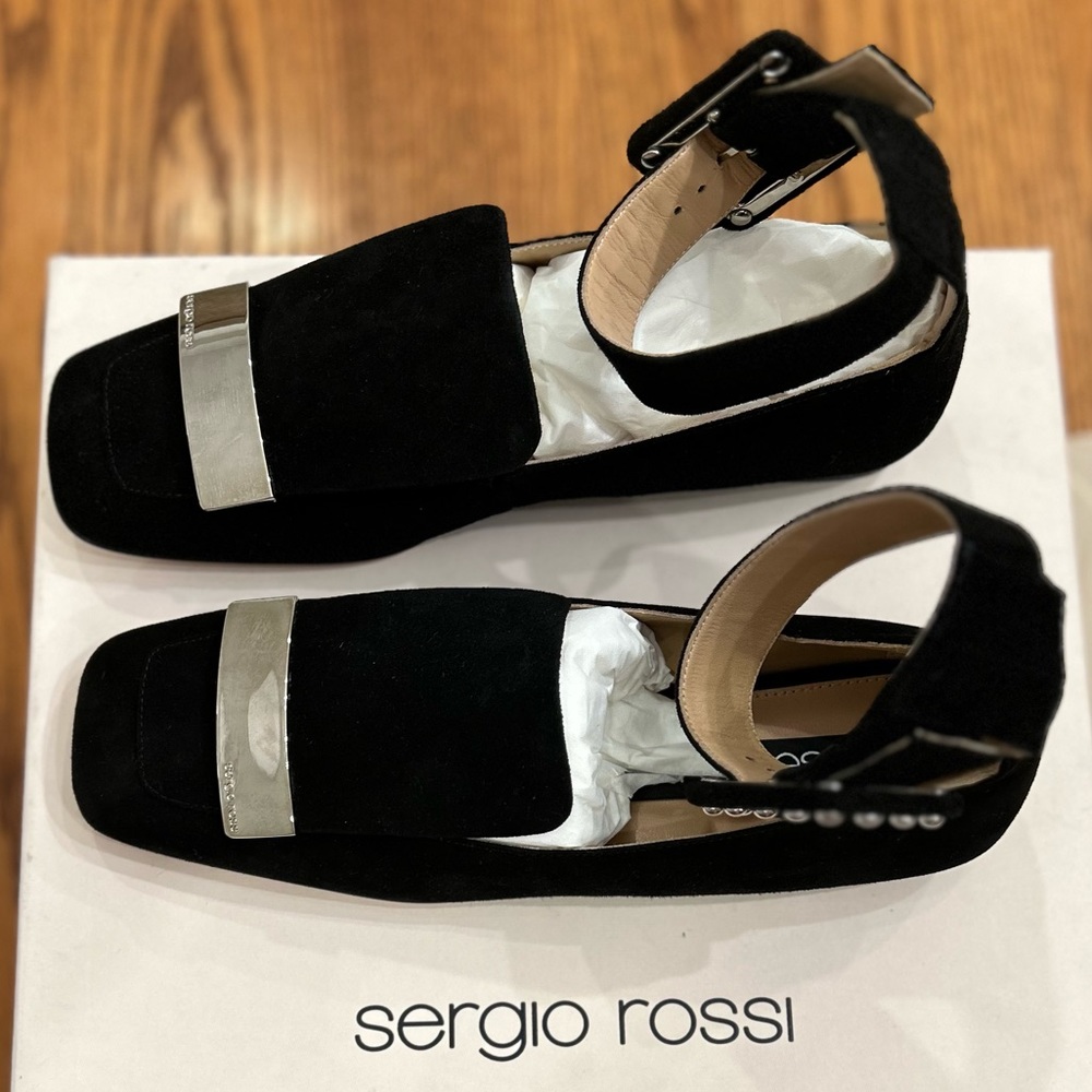 Sergio Rossi black suede flats size 36 - Picture 3 of 4